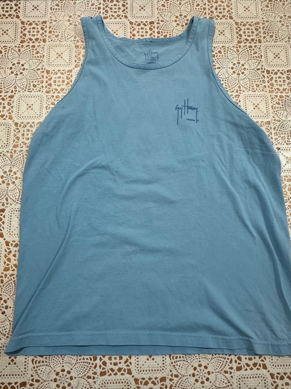 Guy Harvey Blue Graphic Marlon Tank Top